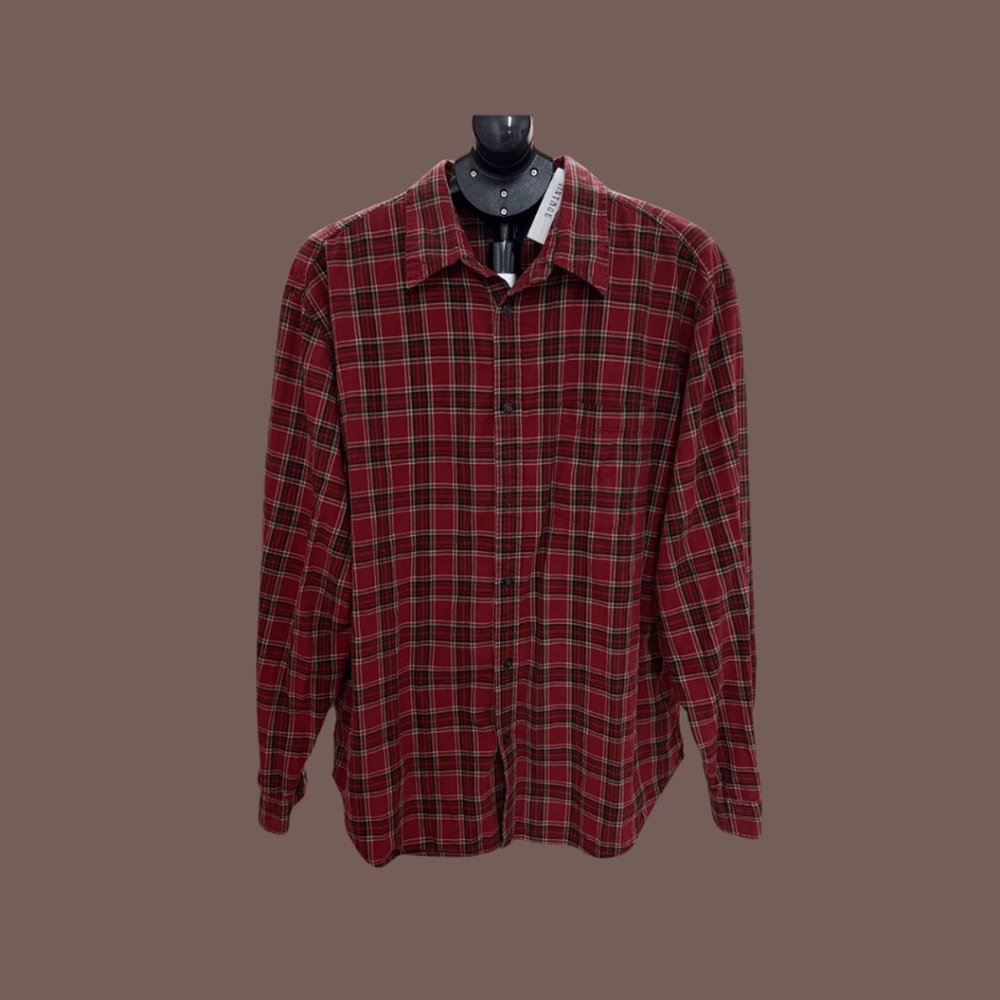 Gap Button-Down Shirt | Red Plaid Cotton | Size L | Vintage